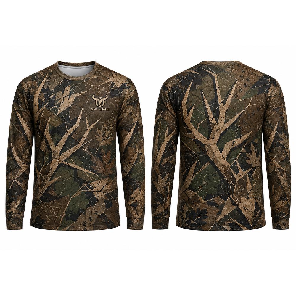 2026 New Outdoor Hunting Long Sleeve T-shirt Camo Compound Bow Graphic Camping Hiking Tops Lightweight Quick Dry Tees Men's Gift