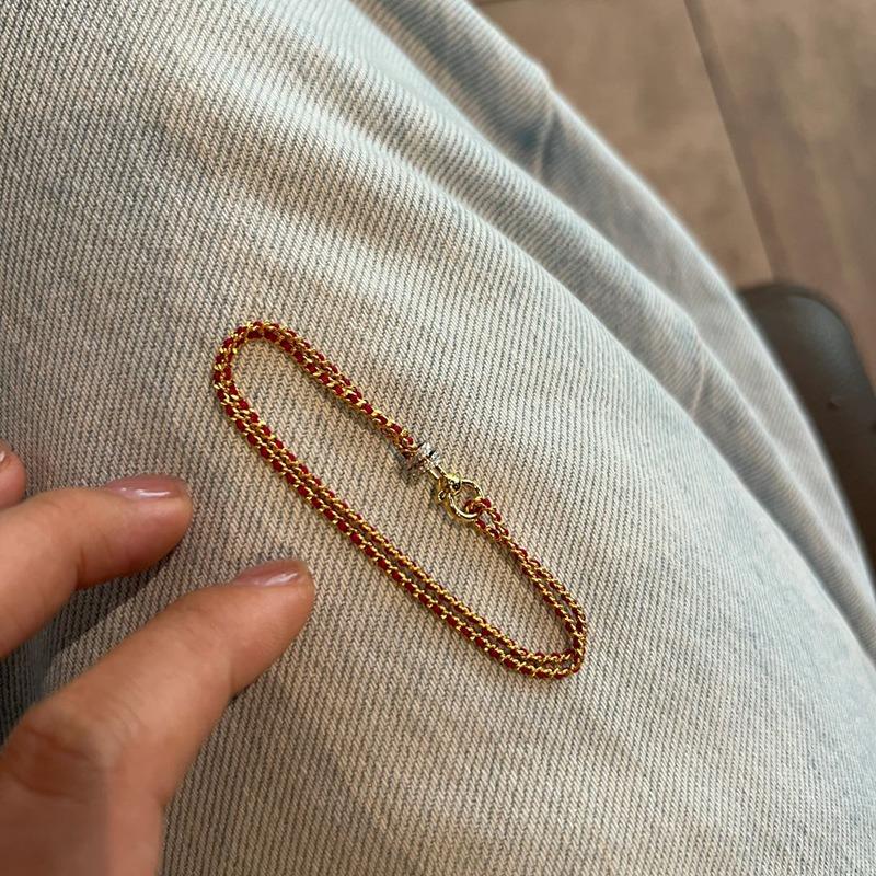 New in Simple Double Layer Dot Diamond Chain Exquisite Bracelet Charm Little Red Rope Bracelets for women Party Gift