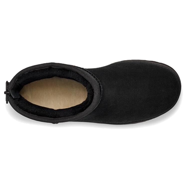 (WMNS) UGG Classic Mini Logo Zip 'Black' Women's 1122671-BLK