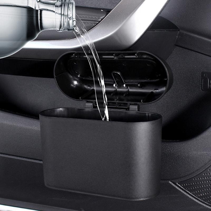 Auto-Mülleimer mit Deckel zum Aufhängen, Fahrzeug-Müll-Organizer, Aufbewahrungsbox aus Kunststoff, Pressmülleimer, Auto-Innenausstattung