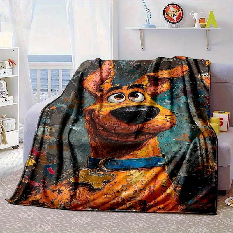 Scoo-dog Adventure Blanket Flannel Blanket for bed, sofa, Camping, Hiking, Picnic Essentials, gift for family Fan gifts