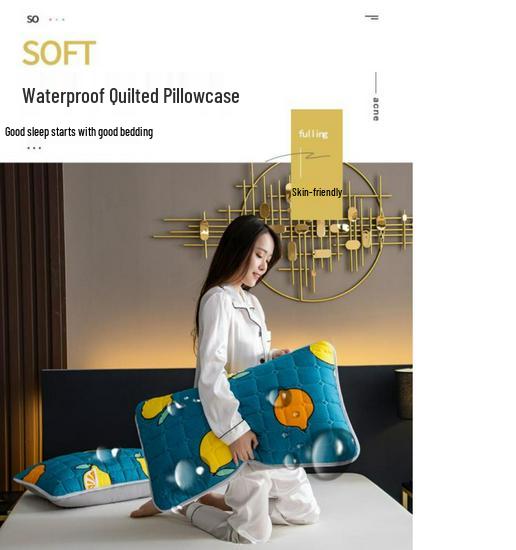 Set of 2 Waterproof Pure Cotton Anti-Mite Pillowcases