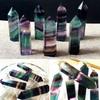 Elegant Natural Fluorite Quartz Crystal Stone Healing Amethyst Hexagonal Wand Point For Wellness And Balance