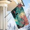 2D Flat, 1pc 2D Flat Decorative Flag, Japanese Samurai Cherry Blossom Viewing Under Full Moon Landscape Painting Pattern Flag, Single-Sided Printed Ar
