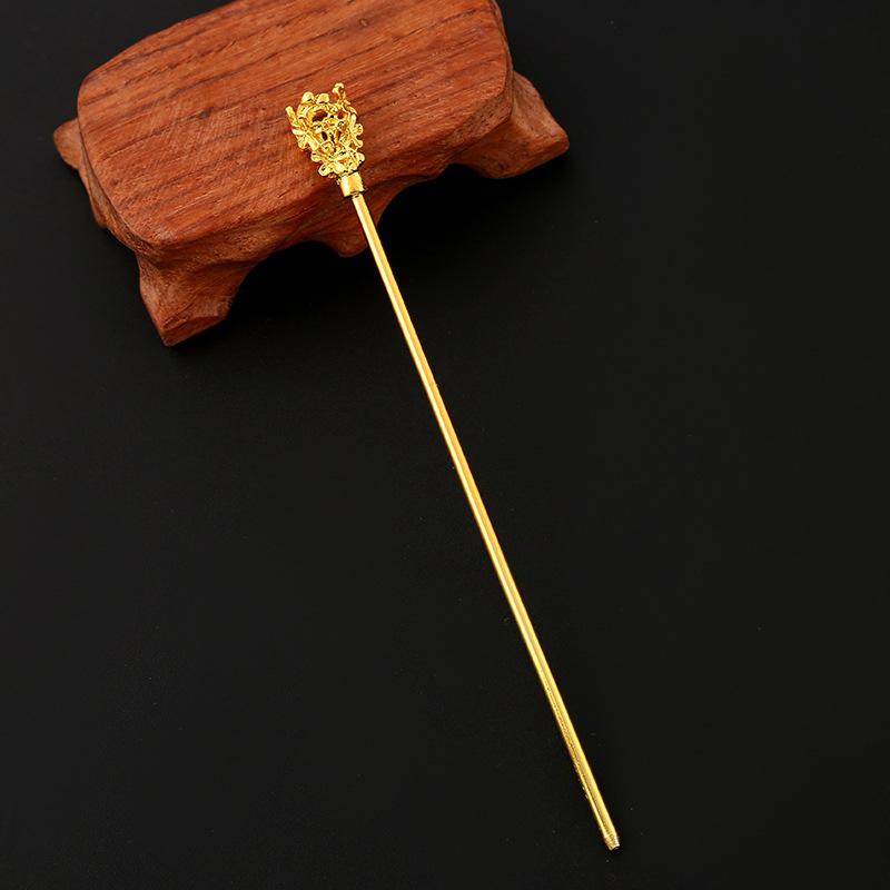 10pcs Women Vintage Hairpin Copper Rhinestones Hair Stick Chopstick Smooth High Quality Wedding Party Prom Night Hair Accessory