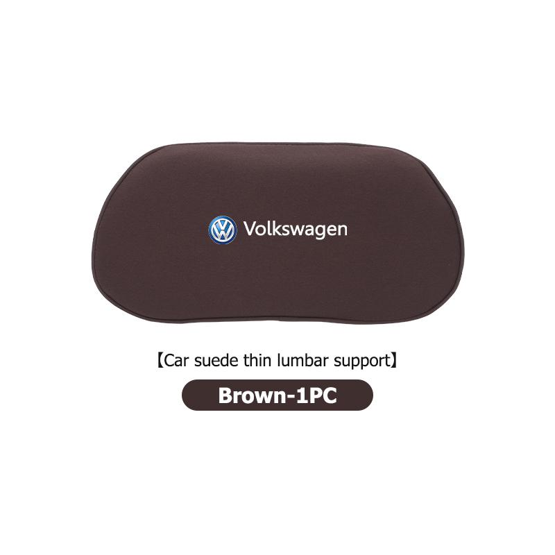 BIG1 Car Suede Headrest Neck Support Soft Seat Lumbar Accessories For Volkswagen VW Polo Jetta Sagitar Magotan Passat B5 B6 B7 CC