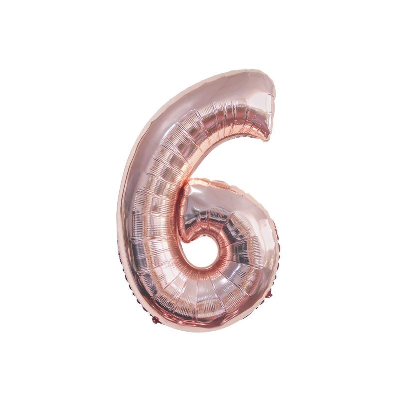32 Inch Rose Gold Digital Aluminum Film Balloon Decoration Birthday Party Wedding Decoration Scene Aluminum Film Balloon