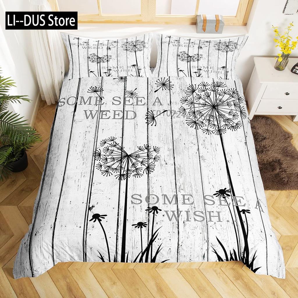 Colorful Dandelion Duvet Cover Full Size, Bedding Set 3pcs for Kids Girls Woman Adult Room Decor, Comforter Cover 2 Pillowcases