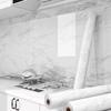White Smooth Marble Patterned Wallpaper, Oil Resistant Sticker, Furniture Color Change Renovation Stove Self-adhesive Wallpaper
