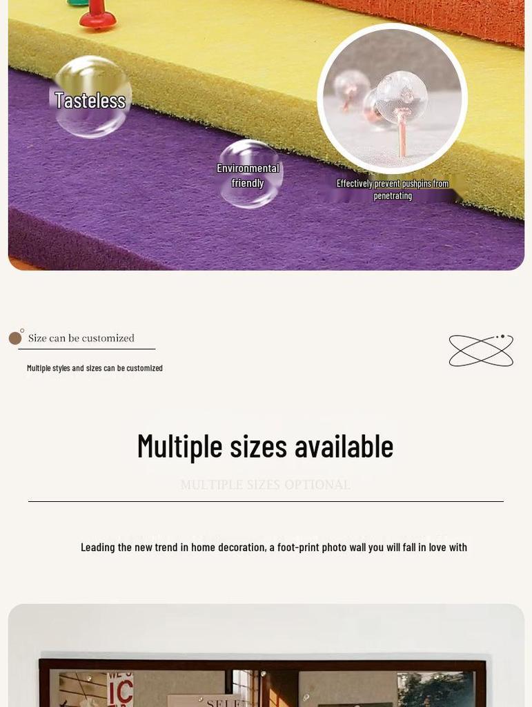 Envy Porcelain Felt Board Wall Stickers for Photo and Artwork Display