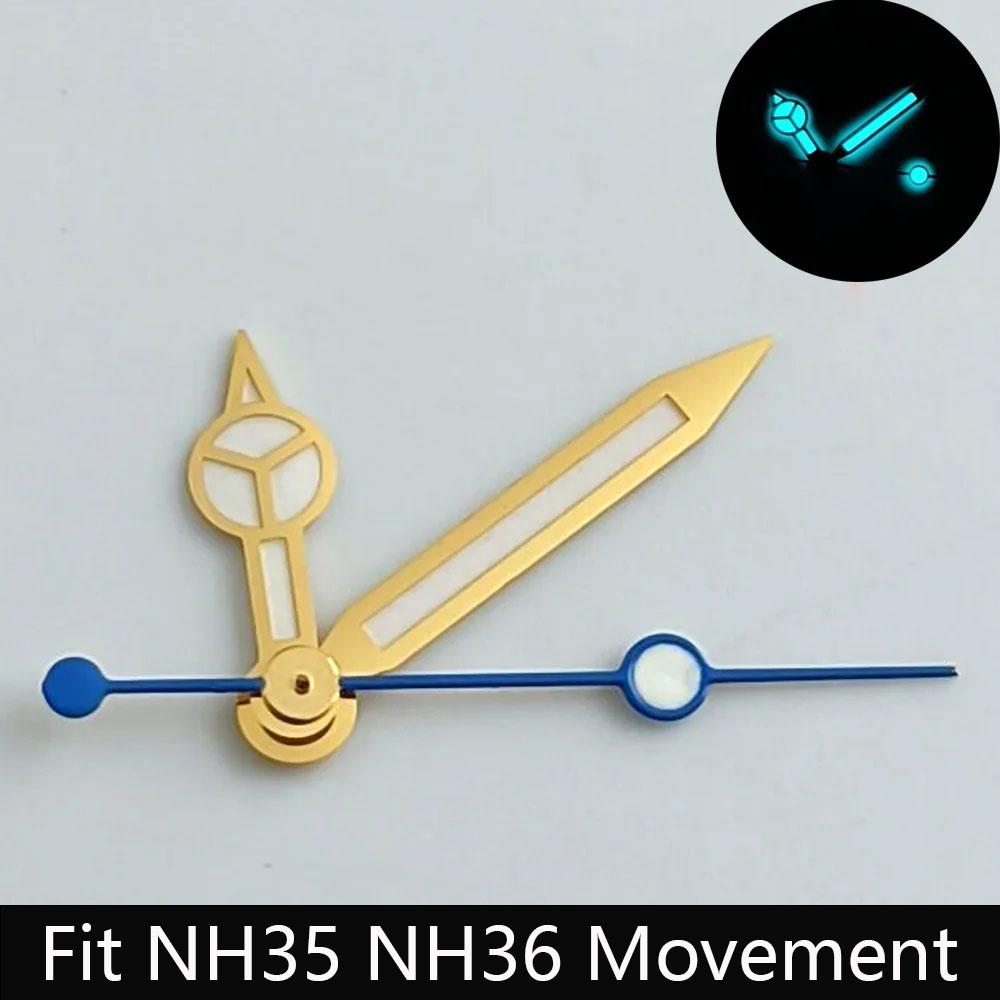 High quality watch hands blue-green/green luminous hands suitable for N H35 NH36/ETA 2836 2824/8205 8215 movements