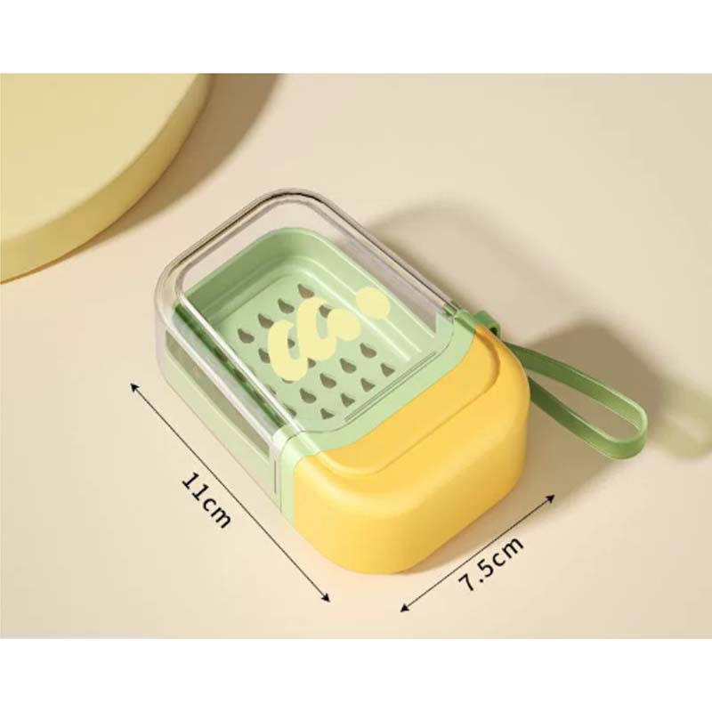 Portable Soap Box Travel Mini Soap Box Sealed Drain With Lid Soap Box Transparent Light Luxury High-end