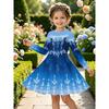 Girls' 3D Pink Gradient Dress Long Sleeve Summer Spring Vacation Daily Holiday Princess Beautiful Sweet Kids 4-12 Years Casual Dress A Line Dress