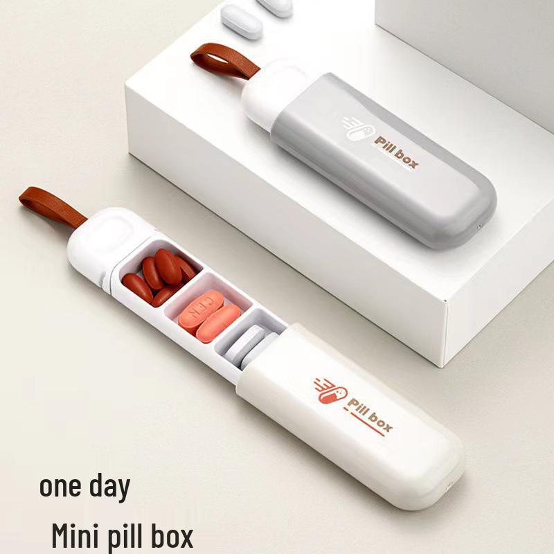 Compact Travel Medicine Box: Portable, Moisture-Proof, Three Compartment Pill Organizer