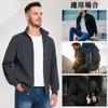KEFITEVD Autumn Plus Lightweight Dark Size L Men's Jacket, Windproof, Water-Repellent, Outerwear, Golf, Workwear, Jumper, Size, Gray, Jacket, Winter,