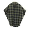 Check Pattern Short Sleeve Shirt M Khaki ORIGINAL DENIM 1975 Men's Used