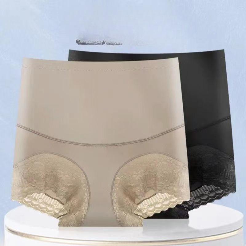 Women's Mid-Waisted Body Shaping Slimming Tummy Control Pants Thin Breathable Seamless Ice Silk Slim-Fit Underwear for Autumn