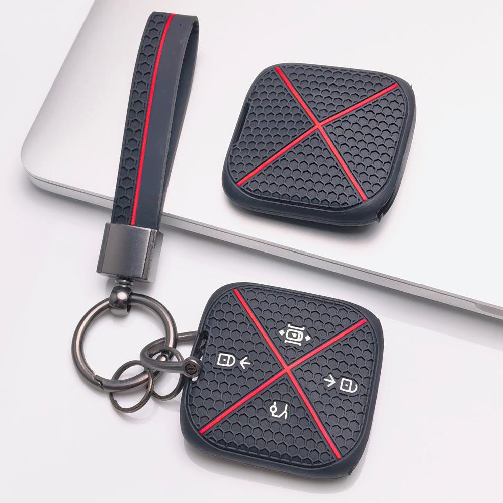 Smart Remote Key Shell Protector for Zeekr Zeekr 001 Zeekr 009 Zeekr X Zeekr 007 with Keychain Honeycomb Texture Shockproof Remote Key Case Protector