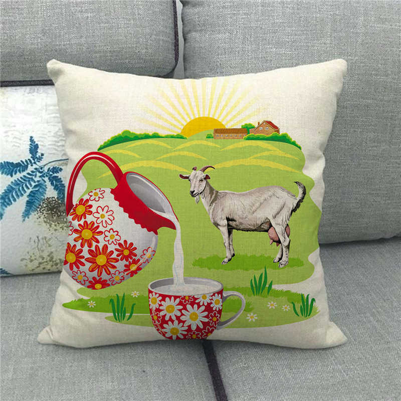 Cute Farm Christmas Animals Digital Printing Short Plush Pillow Covers For Car Sofa Office Cushion Cover Home Goods