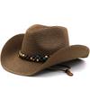 Horseback riding cowboy straw hat men and women outdoor travel fishing visor big edge curled beach hat western cowboy hat