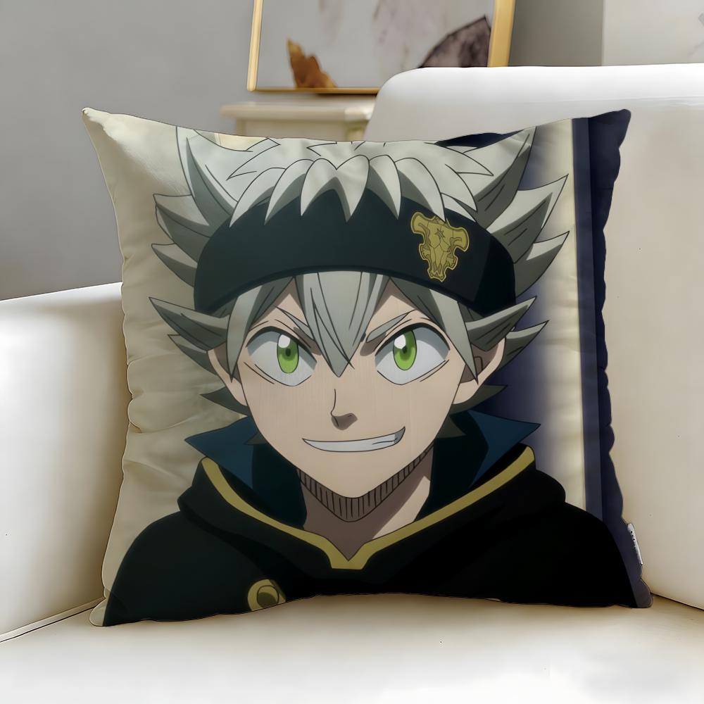 Klasický anime povlak na polštář Black Clover Měkký Snadno omyvatelný Povlak na polštář Univerzální pro pohovku Postel Cestování a Kancelář