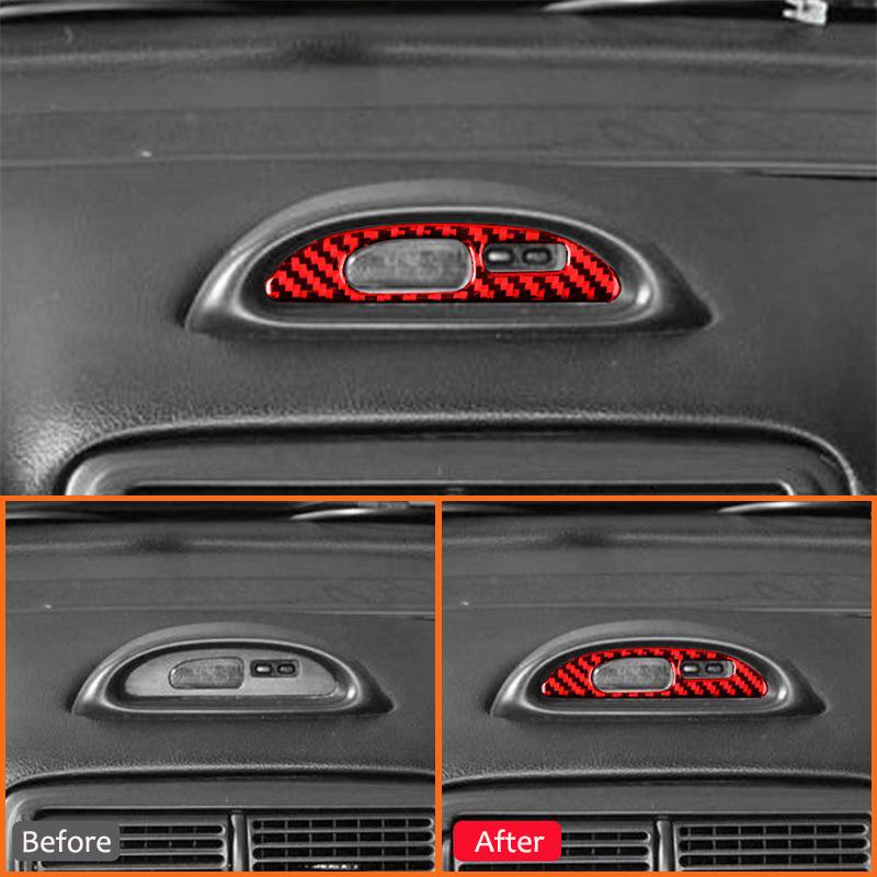 For Ford Mustang 2001-2004 Carbon Fiber Auto Clock Panel Frame Trim Frame Modification Decoration Sticker Interior Accessories