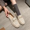 British style small leather shoes women's skirt 2025 platform versatile loafers autumn and winter velvet single shoes large size 41-43
