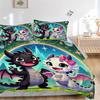 Fantasy Dragon Friends Print 3Pcs Bedding Setduvet Cover With 2 Bedropillowcase Home Birthday Gift