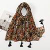 Stort Boho skjerf for kvinner Lett blomstertrykkskjerf Høst Vinter Mote Frynsede sjalomslag, 60 farger