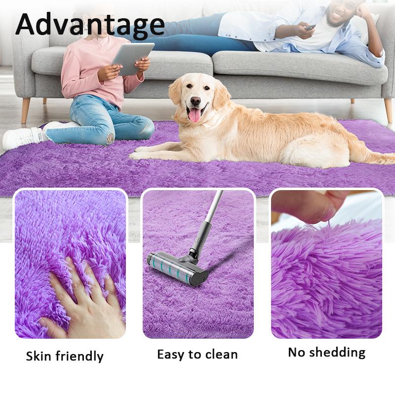 Nordic Style Plush Carpet for Living Room Multicolor Pink White Fluffy Bedroom Rug Soft Shggy Mat for Kids