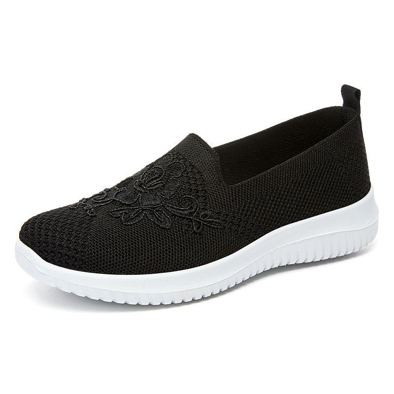 Summer New Fabric Shoes with Shallow Mouth and Lightweight Slip Resistant Fly Woven Mesh Surface