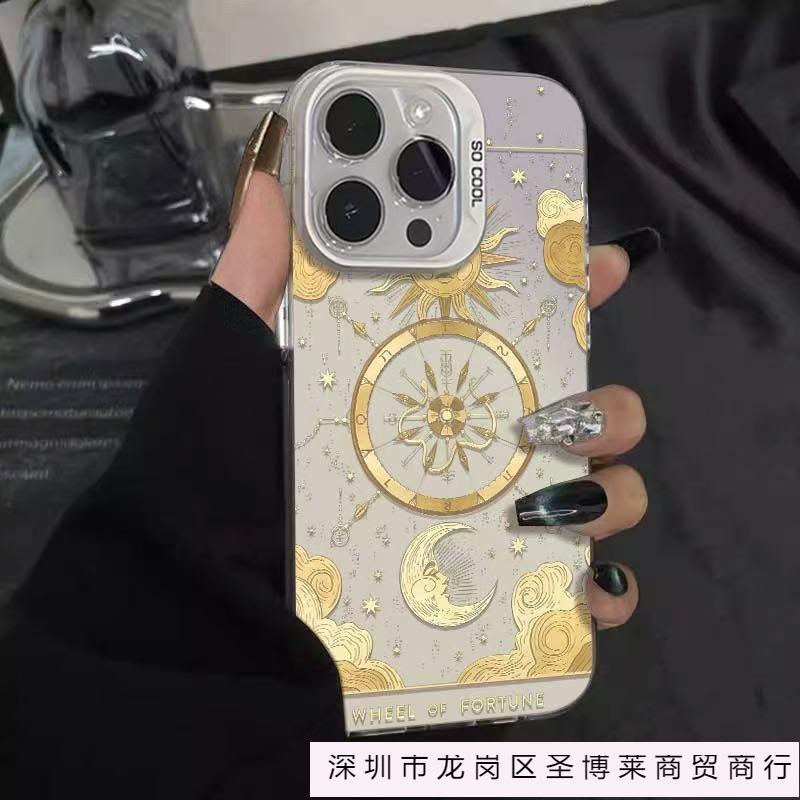 Golden Starry Sky Is Suitable for Apple 16Promax Mobile Phone Case Personalized Vitality Case iPhone15/14/13 Europe and America 12