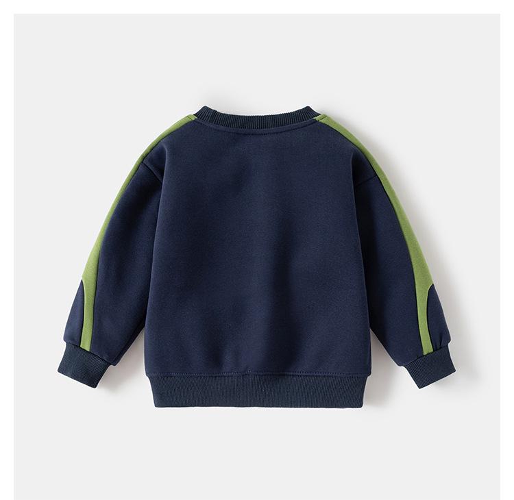 Boys Korean Style 2025 Sports Velvet Hoodie and Trousers Set