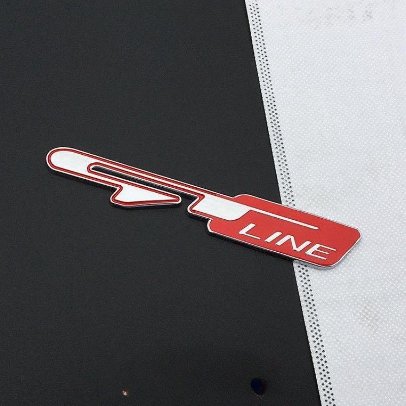 3D Car GT Line Design Fender Rear Trunk Body Emblem Badge Sticker For Peugeot For Kia K9 Forte Ceed Cerato RIO K3 K5 Accessories
