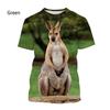 Cute Animal Kangaroo Pattern Tshirt For Men Women 3D Printing Casual Short Sleeve Funny Tee