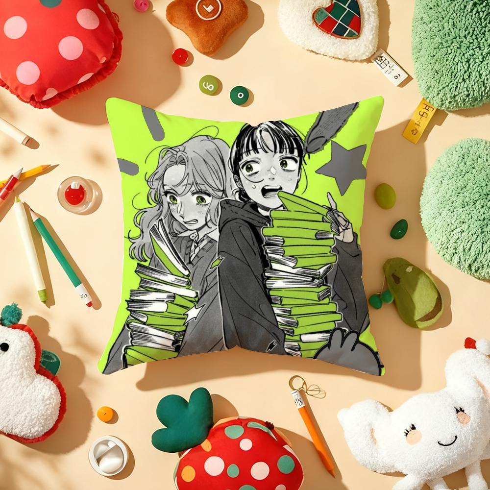 Cushion Cover Plush Fabric Soft Double-Sided Printed Sofa Warm Winter Home Gift Pillow Aya O-Oosawa Koga M-Mitsuki Stickers