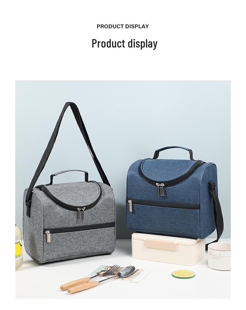 Cationic Oxford Cloth Insulated Lunch Bag - Handheld & Crossbody, Large Capacity for Commuting