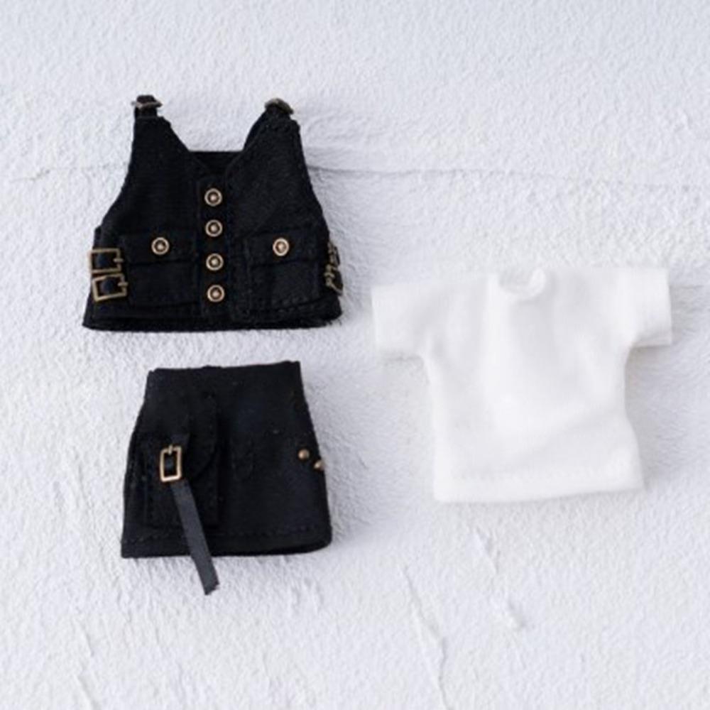 

Вязаный жилет и брюки ручной работы, повседневная одежда, топы для кукол 1/12 BJD GSC p9, для кукол 1/11 OB11 obitsu11 Female Black