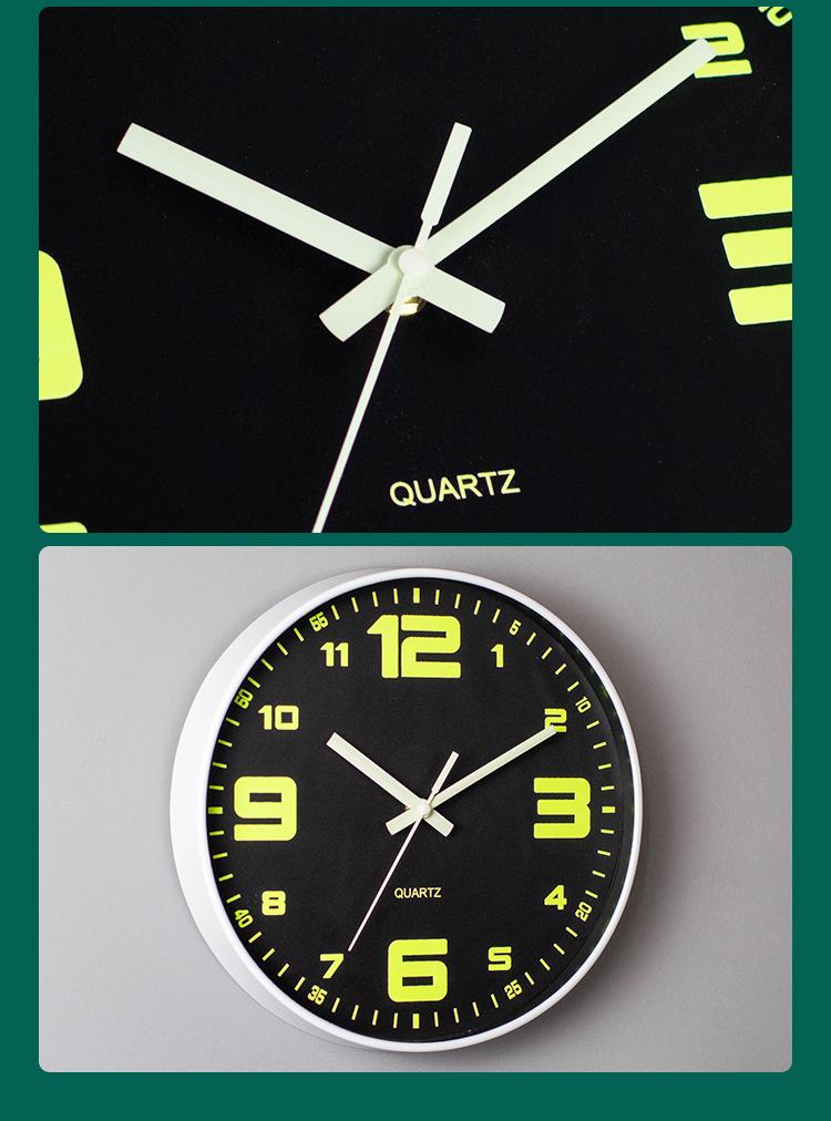 12-Inch Silent Luminous Quartz Wall Clock - Plastic, Creative Design, Popular Item