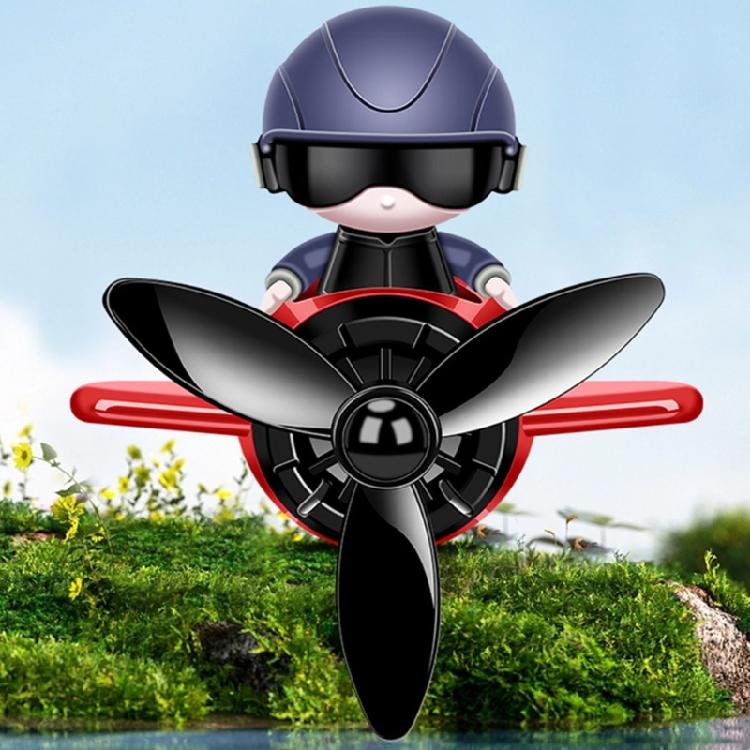 Car Interior Dashboard Decoration Ornament Scent Enhancer, Cute Pilot Model With Active Propeller Vent Mounted Freshener