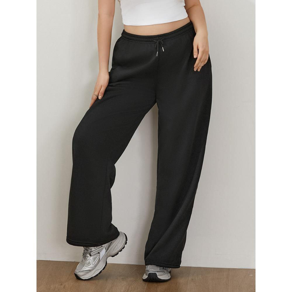 Womens Wide Leg Sweatpants Elastic Straight Legged Sweatpants Basic Baggy Comfy Jogger Sweat Pants Orange Gray