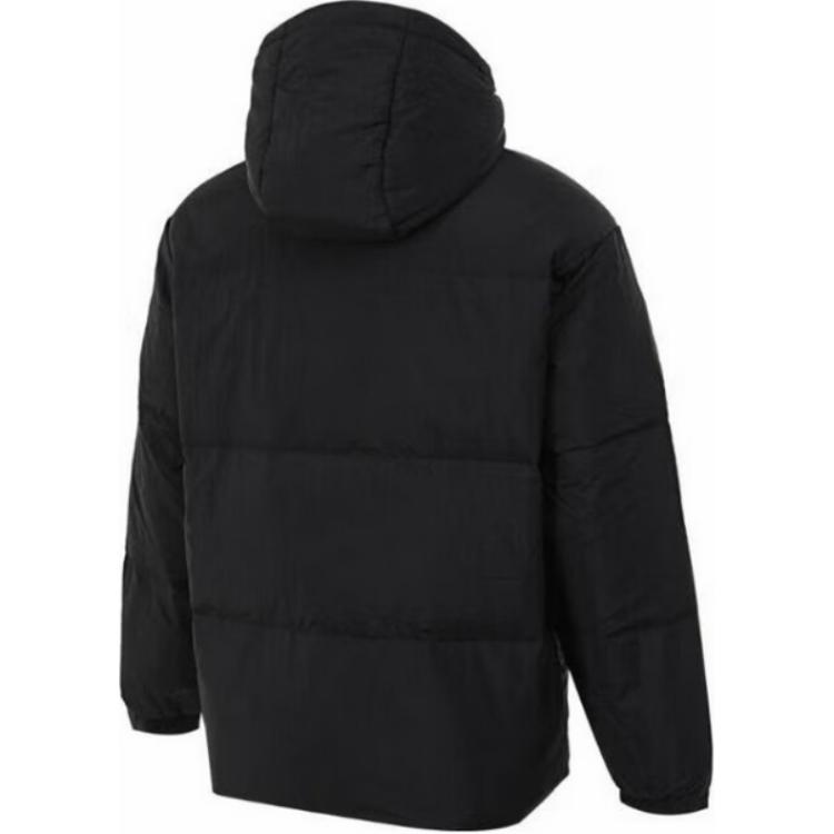 Adidas Logo Outdoor Casual Sports Zip-Up Hooded Down Jacket Men Jackets Black JG5940