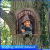Feentür Fenster Skulptur Bastelarbeiten Miniatur Garten Tür Fenster Figuren Ornamente Feiertagsgeschenke Heimdekoration für Hof Rasen