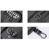 Fashion Genuine Leather Keychain Holder Pouch Zipper Key Holder Organizer Car Key Case