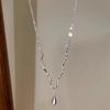 New in Vintage Glossy Water Droplet Necklaces Light Luxury Laziness Irregular Tassel Collar Chain Fine Jewelry
