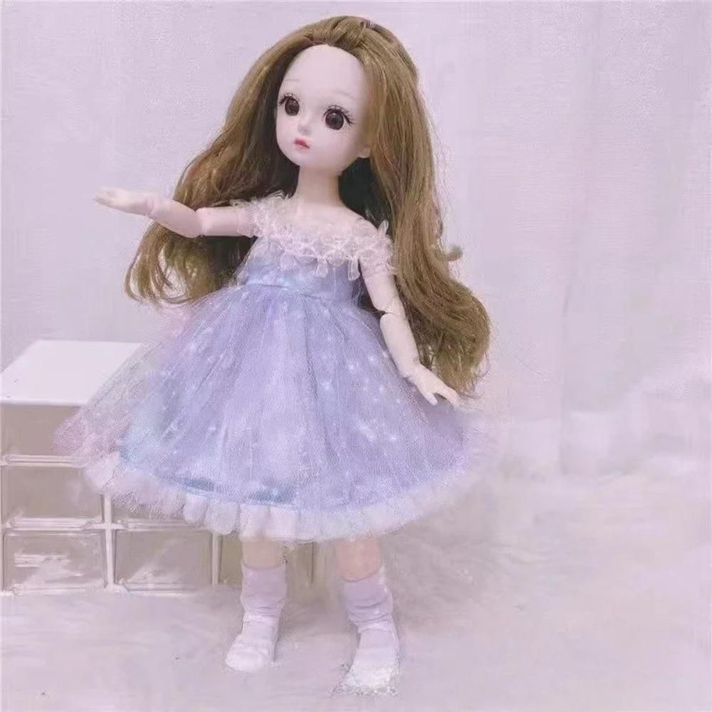 30cm Girls Dress Up Doll 1/6 Movable 20 Joints Cute Sweet Face Festival Birthday Gift BJD Princess Doll Toy with Clothes Shoes