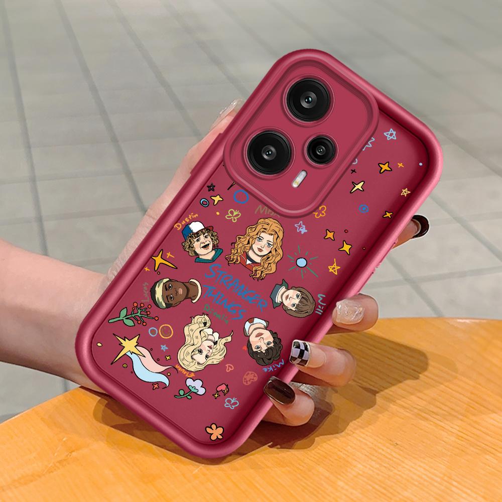 

Мягкий силиконовый квадратный чехол с рисунком лестницы для телефона, полное покрытие, противоударный защитный резиновый чехол для камеры для Xiaomi Redmi Xiaomi Poco C65 темно-красного