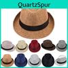 Mens Sun Straw Trilby Hat Ladies Womens Summer Panama Designer Fedora Beach Hat