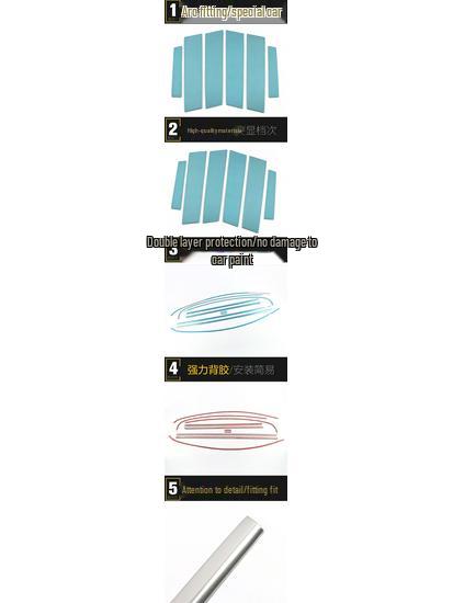 S60L Stainless Steel Window Trim Anti-Scratch Scuff Bright Strip Accessory