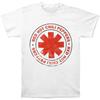 T-shirt da uomo Red Hot Chili Peppers Logo Contornato Usurato Taglia L Bianca
